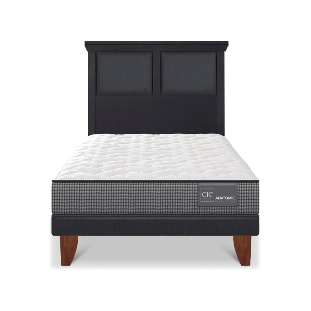 Cama Europea Cic Anatomic / 1.5 Plazas / Base Normal + Respaldo image number 0.0