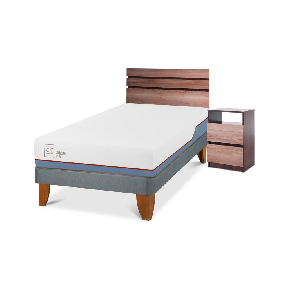 Cama Europea Cic Excellence Plus / 1.5 Plazas / Base Normal + Set De Maderas image number 1.0
