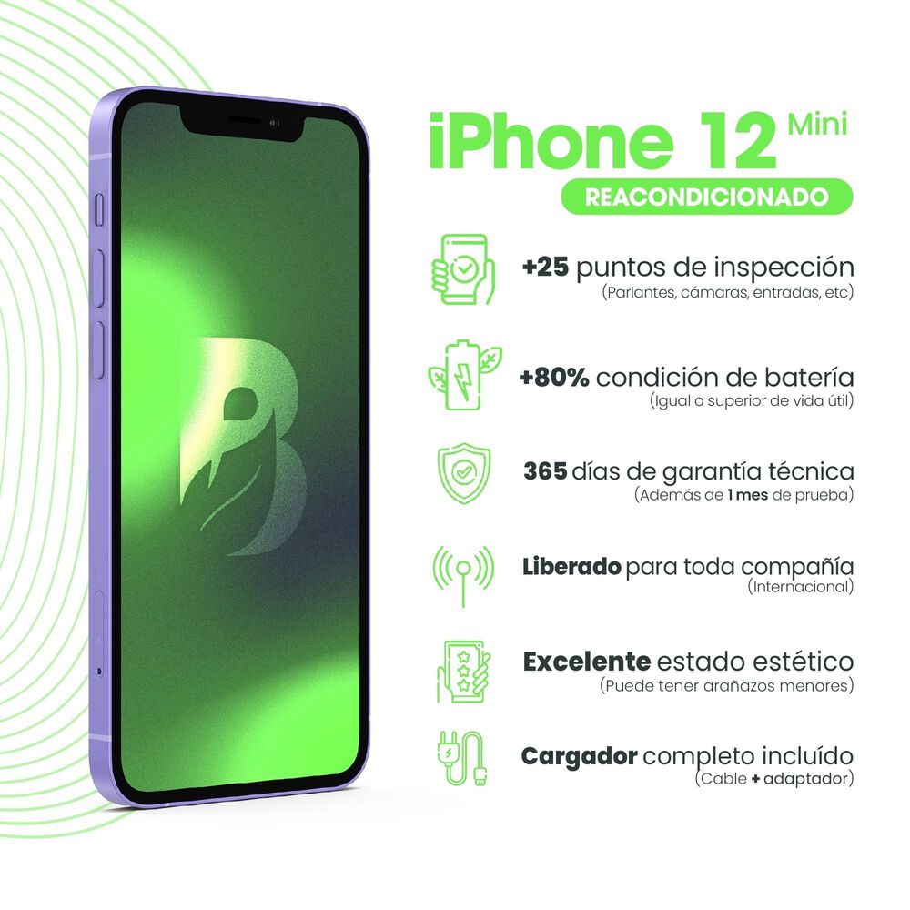 Iphone 12 Mini 64gb - Morado Recondicionado image number 5.0