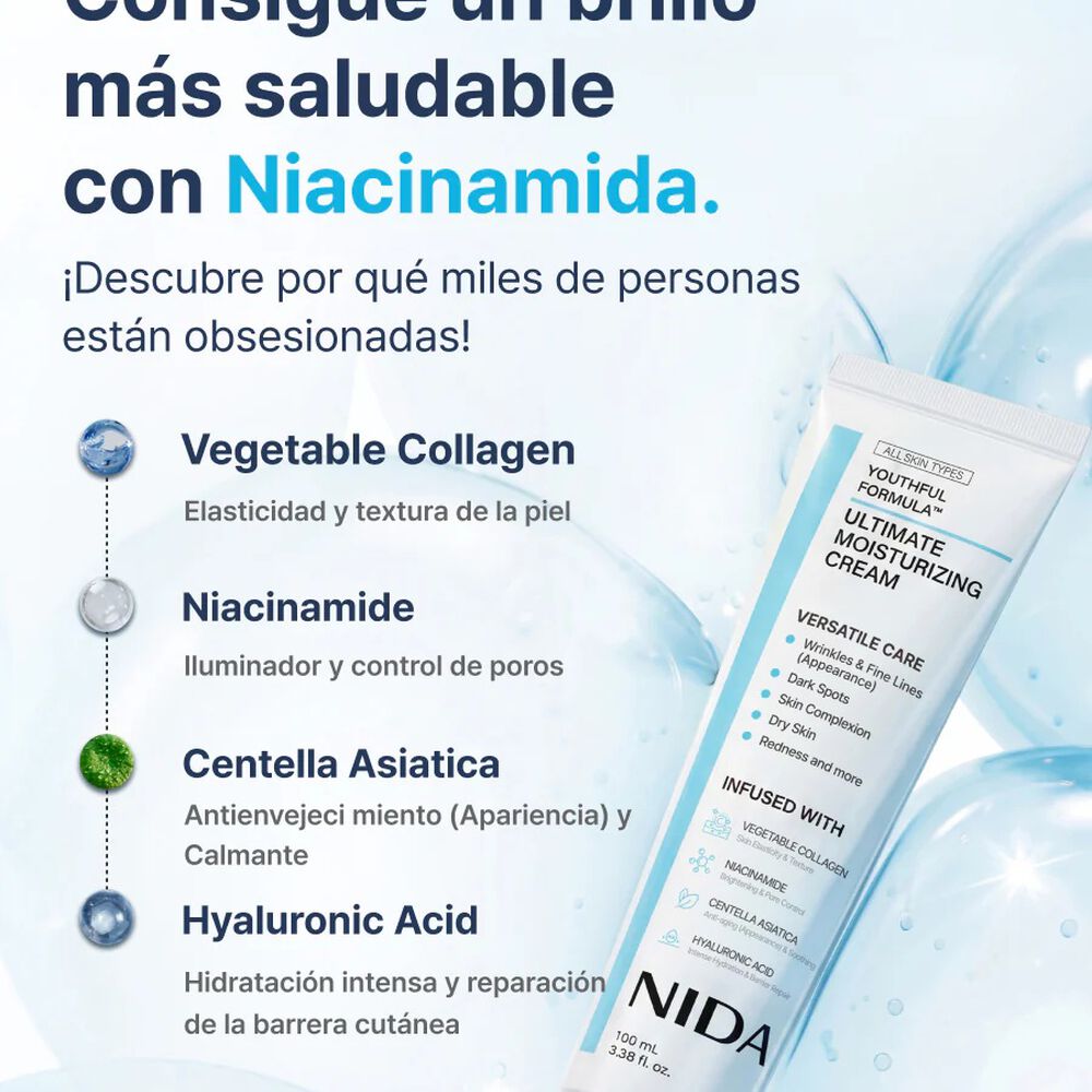 Youthful Formula Ultimate Moisturizing Cream (nida) - 100ml Crema Antiedad Con Col&aacute;geno, P&eacute;ptidos, Niacinamida image number 1.0