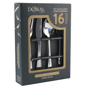 Juego De Cubiertos 16 Piezas Golden Family Acero - Ps