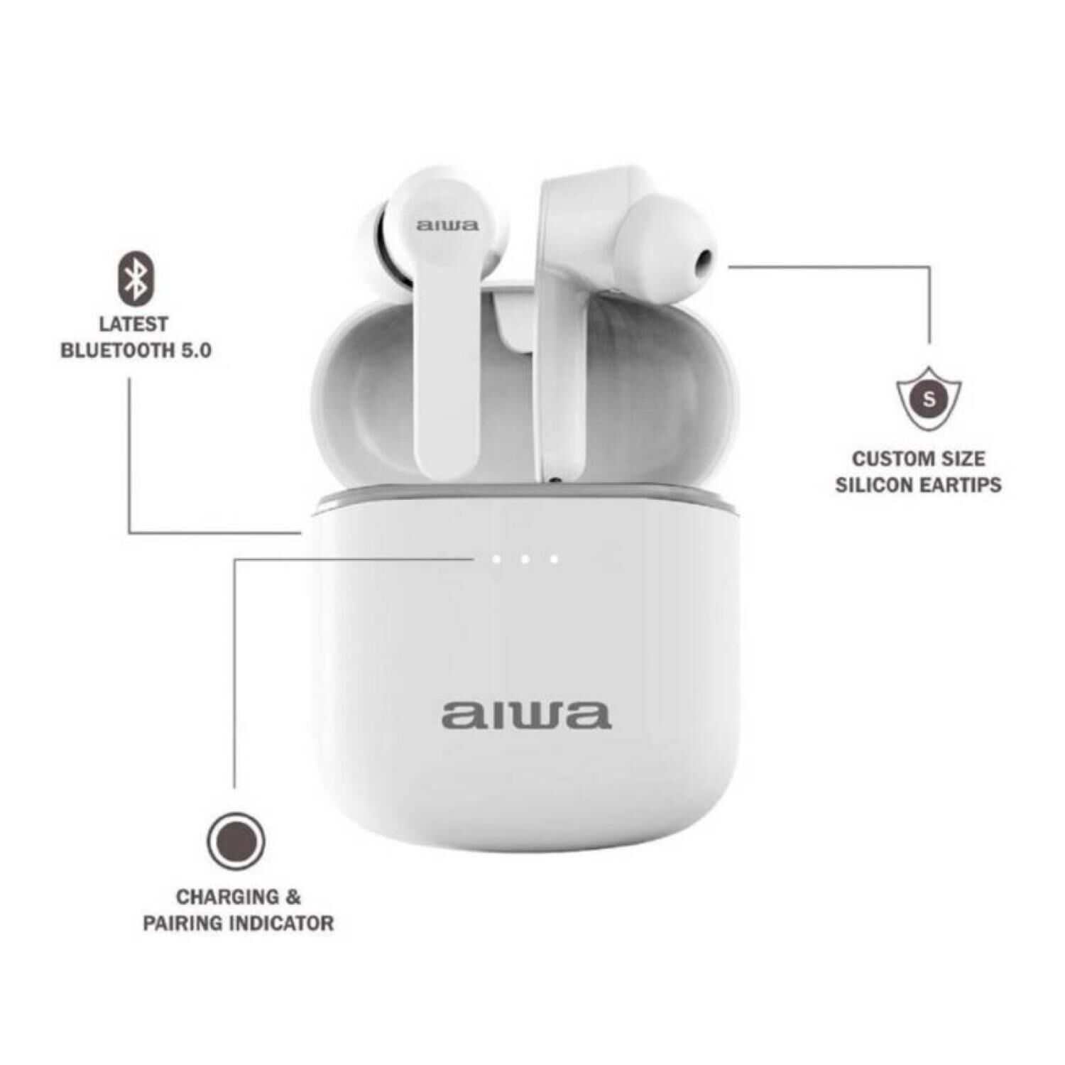 Audifonos Bluetooth Recargables Tws Inear Blanco Aw8 image number 3.0