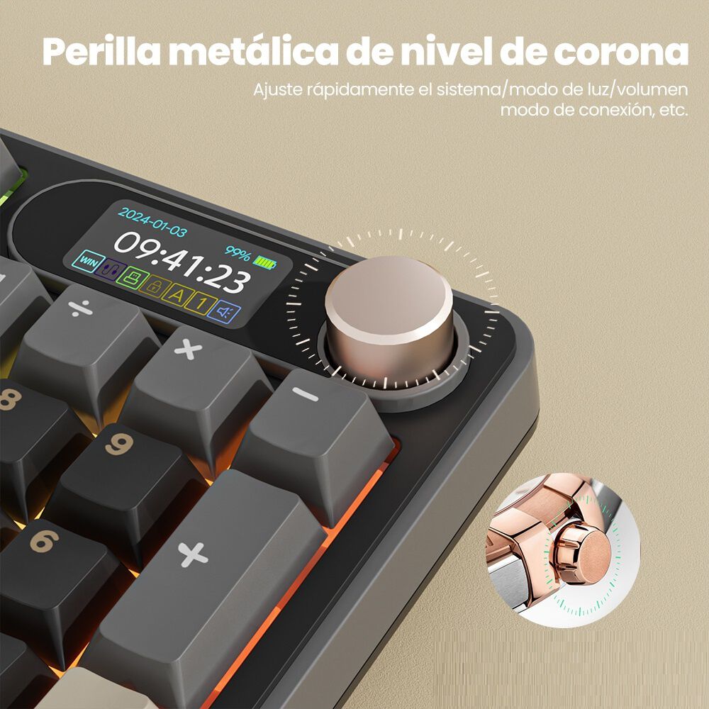 Teclado Mec&aacute;nico Inal&aacute;mbrico Rks98 Espa&ntilde;ol Creamy Switches image number 3.0