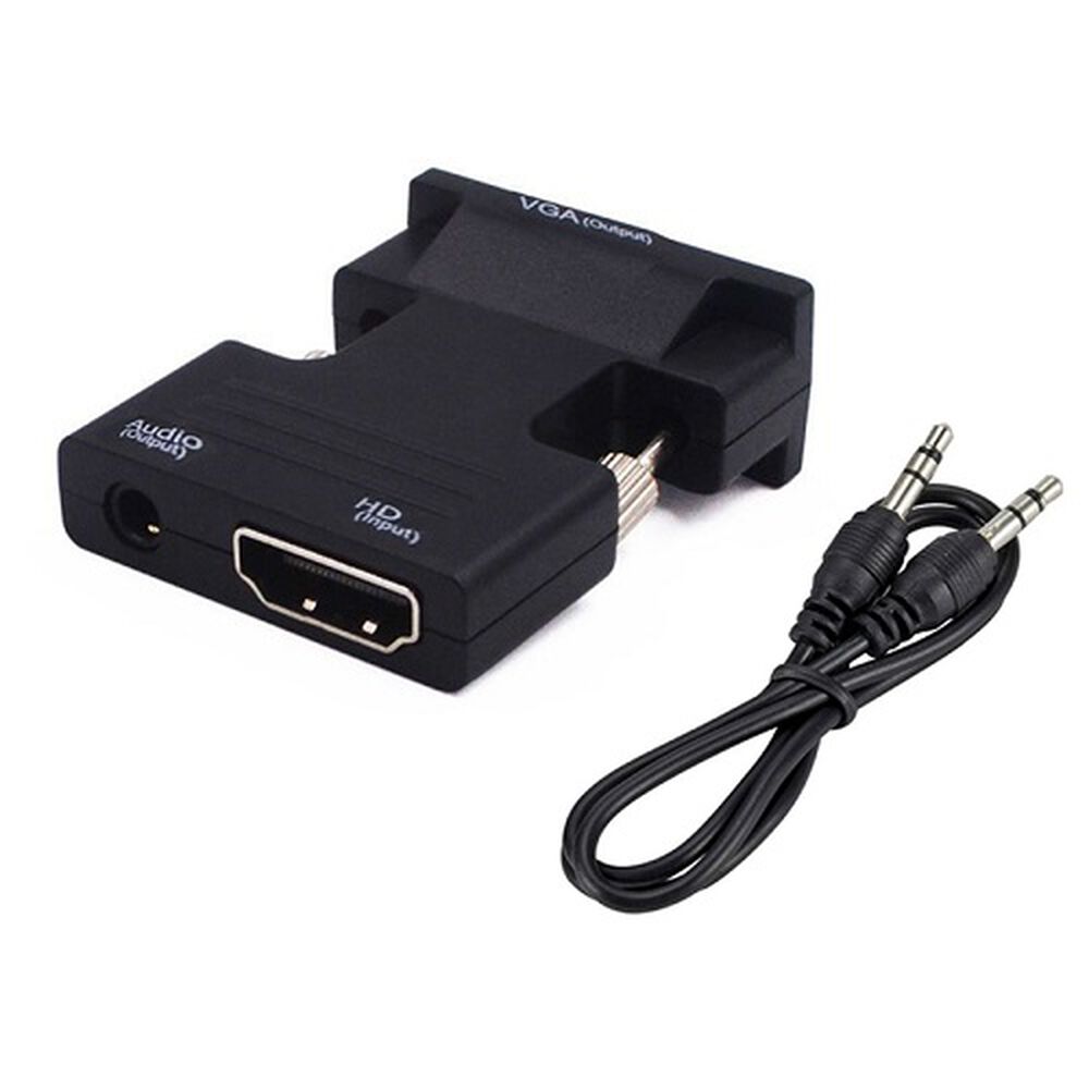 Adaptador Hdmi A Vga Y Audio Plug Jack 3,5 Convertidor A Hdmi Hembra A Vga Macho image number 1.0