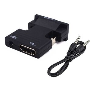 Adaptador Hdmi A Vga Y Audio Plug Jack 3,5 Convertidor A Hdmi Hembra A Vga Macho