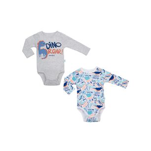Set 2 Piezas Bodys Manga Larga Bambino Dino Azul 9-12 M