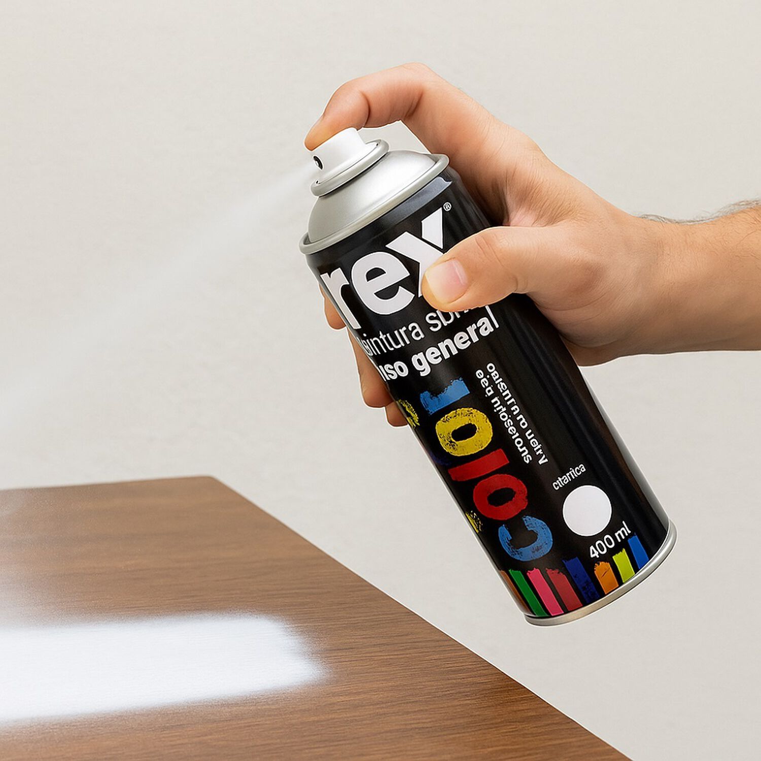 Pintura En Spray Uso General Secado R&aacute;pido Rex 400ml Blanca image number 1.0