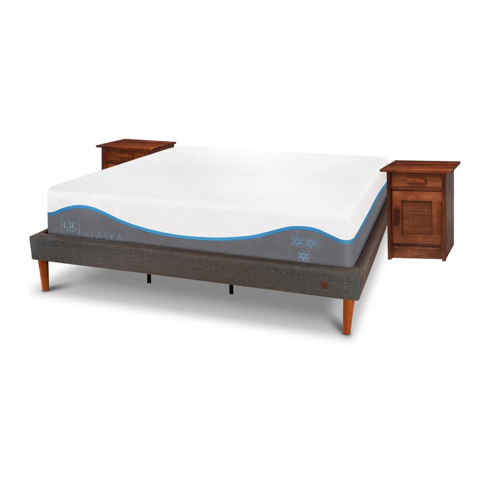 Cama Europea Cic Alaska / King / Base Normal + Veladores image number 1.0