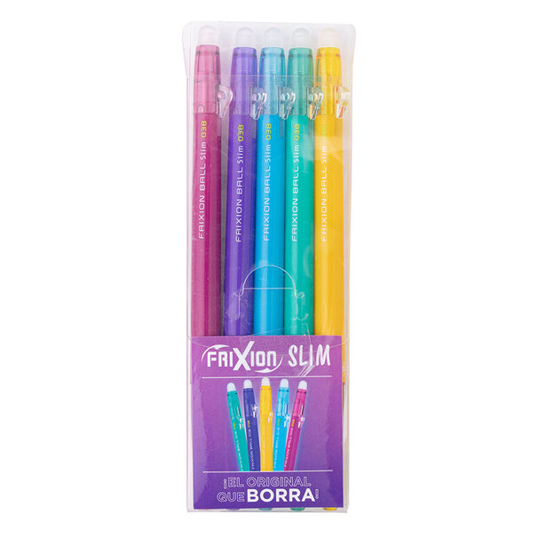 Set 5 L&aacute;pices Gel Frixion Ball Slim 0.38mm (0.7) Pilot