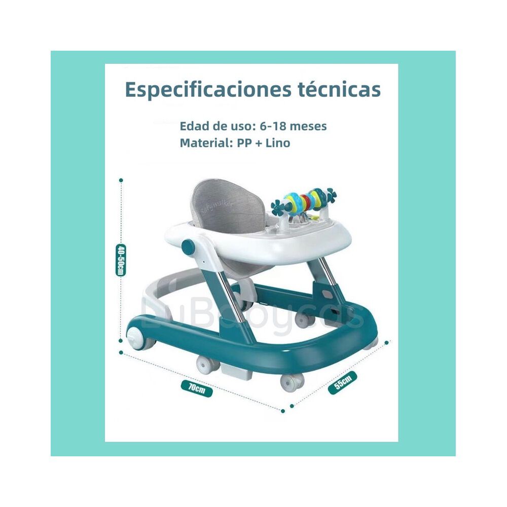 Andador Caminador Multifuncional 4 En 1 Lubabycas Burdeos image number 7.0