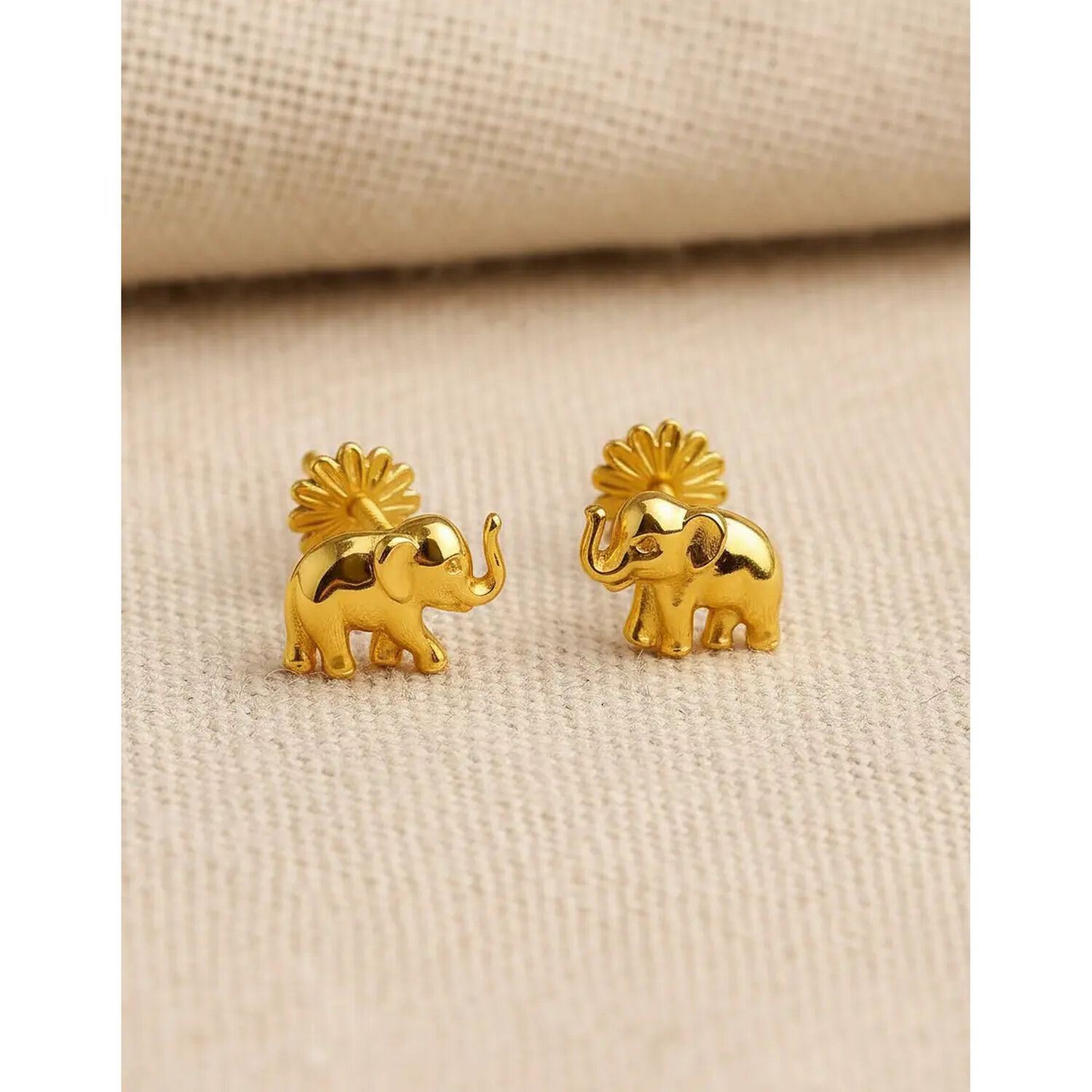 Aros Elefante Oro 18k 6mm Atornillados 0.90gr Ni&ntilde;a Juvenil Dorado image number 2.0