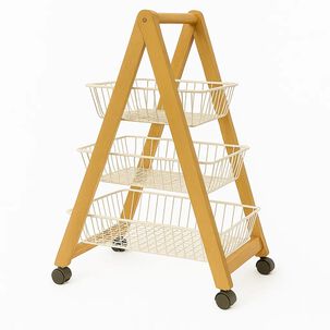 Carro Organizador 3 Niveles Con Canastos De Cocina Verdulero