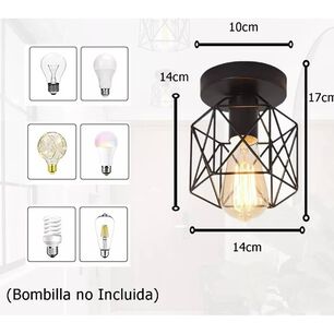 2 L&aacute;mparas Colgante Metal Jaula L&aacute;mpara De Techo Industrial