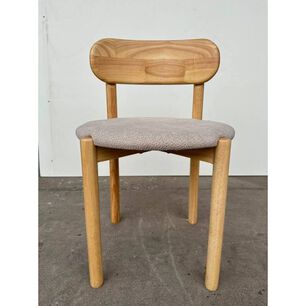 Silla Fresno Asiento Tapizado Y Acolchado Chenilla Con Respaldo Curvo Y Patas De Madera