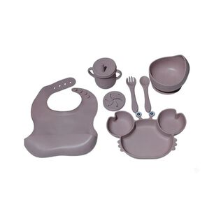 Set Alimentacion Bebe Silicona Plato Cangrejo