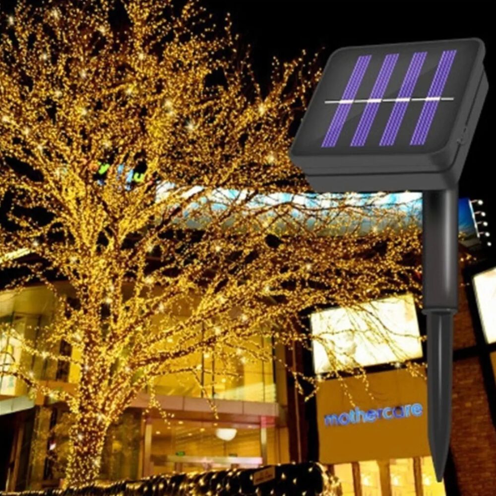 Luces Guirnalda Navidad Solar 200 Led Calida 20m Decoracion image number 3.0