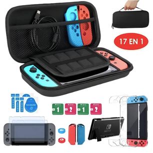 Estuche Protector Para Nintendo Switch Oled Kit 17 En1 Funda