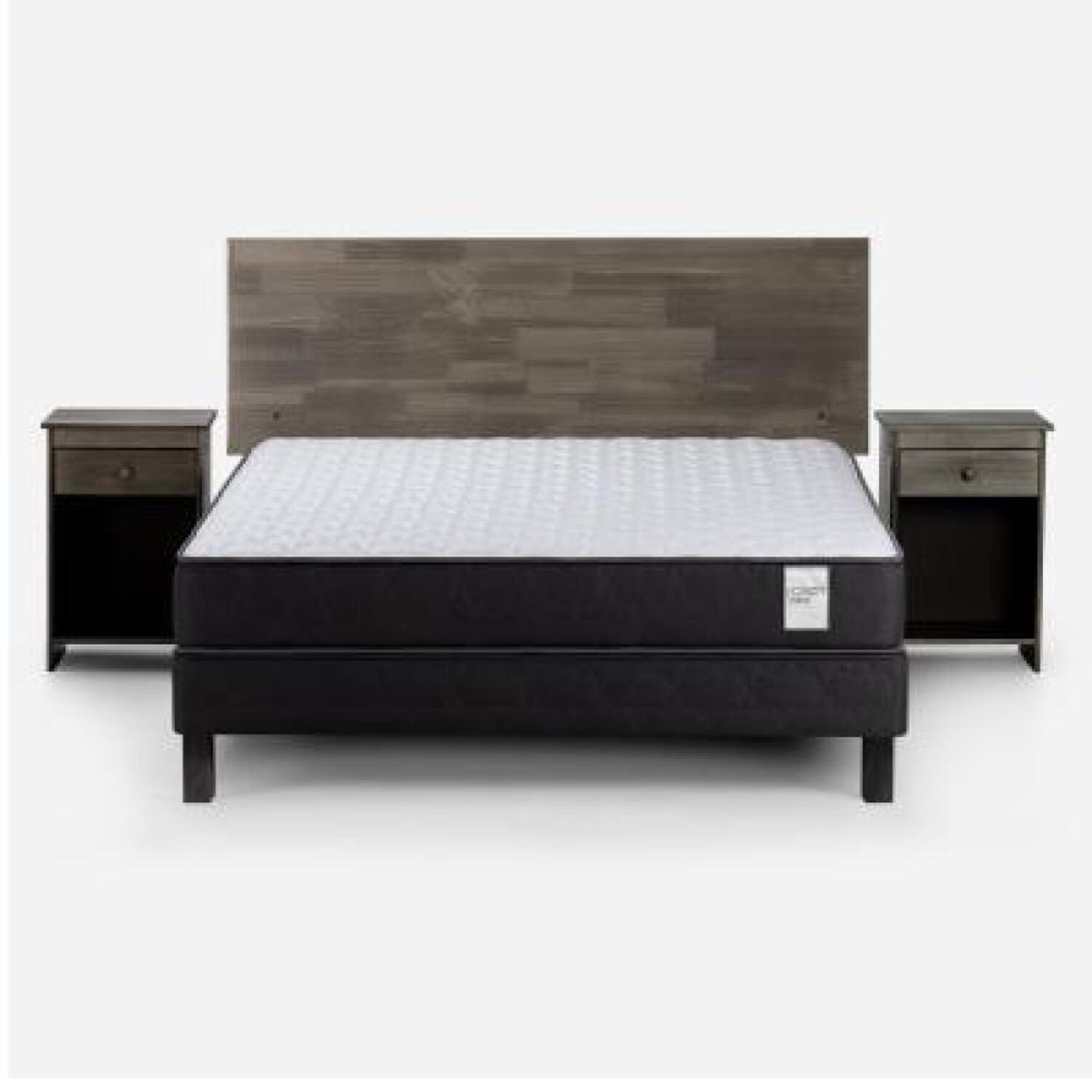 Cama Europea Rosen Wave / 2 Plazas / Base Normal + Set De Maderas Tabor Grafito image number 12.0
