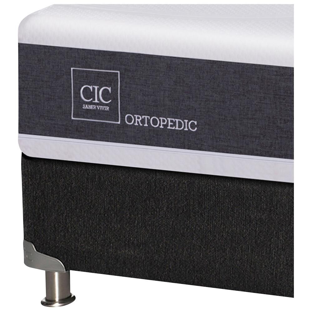 Box Spring Cic Ortopedic / 1.5 Plazas / Base Normal  + Set De Maderas + Almohada image number 3.0