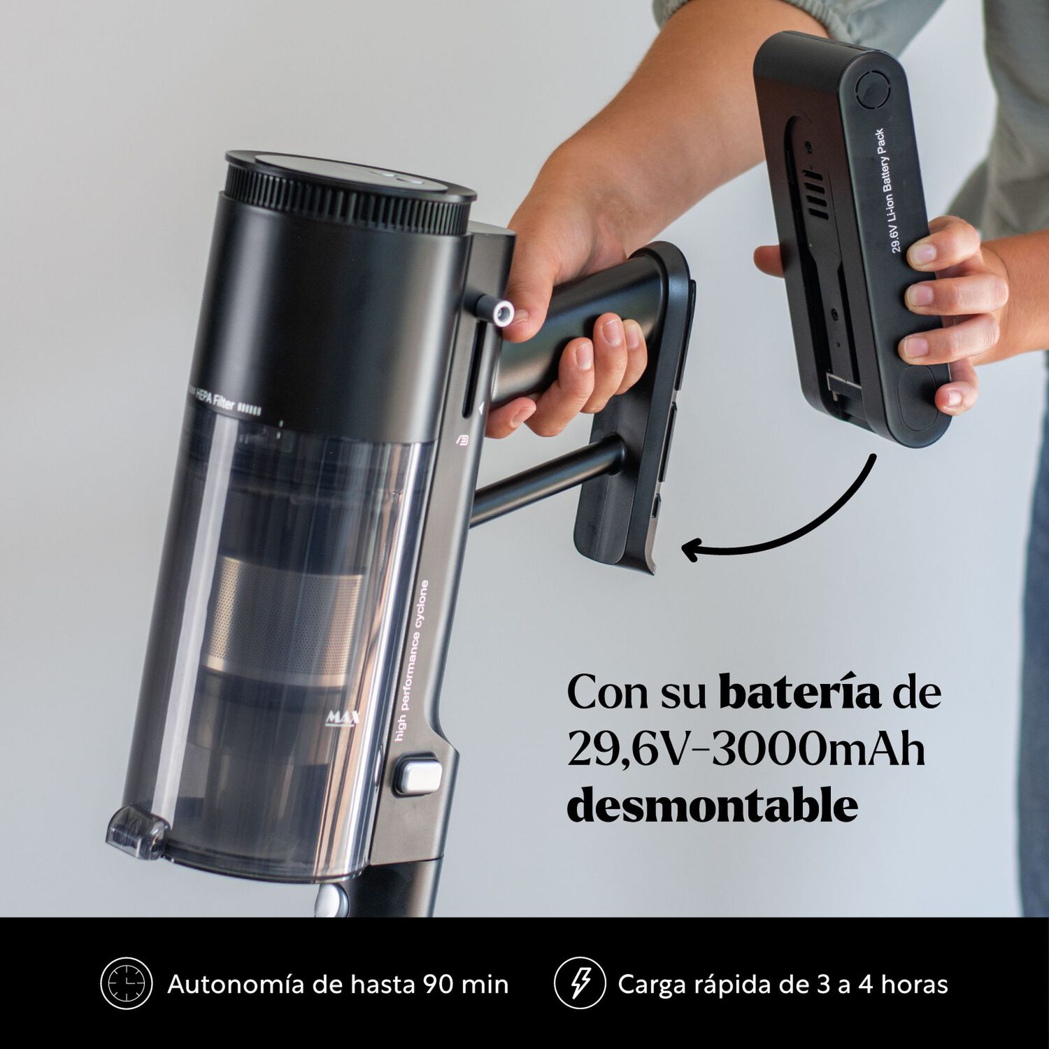 Aspiradora Vertical Inal&aacute;mbrica Cyclone Visionprime Easyways image number 2.0