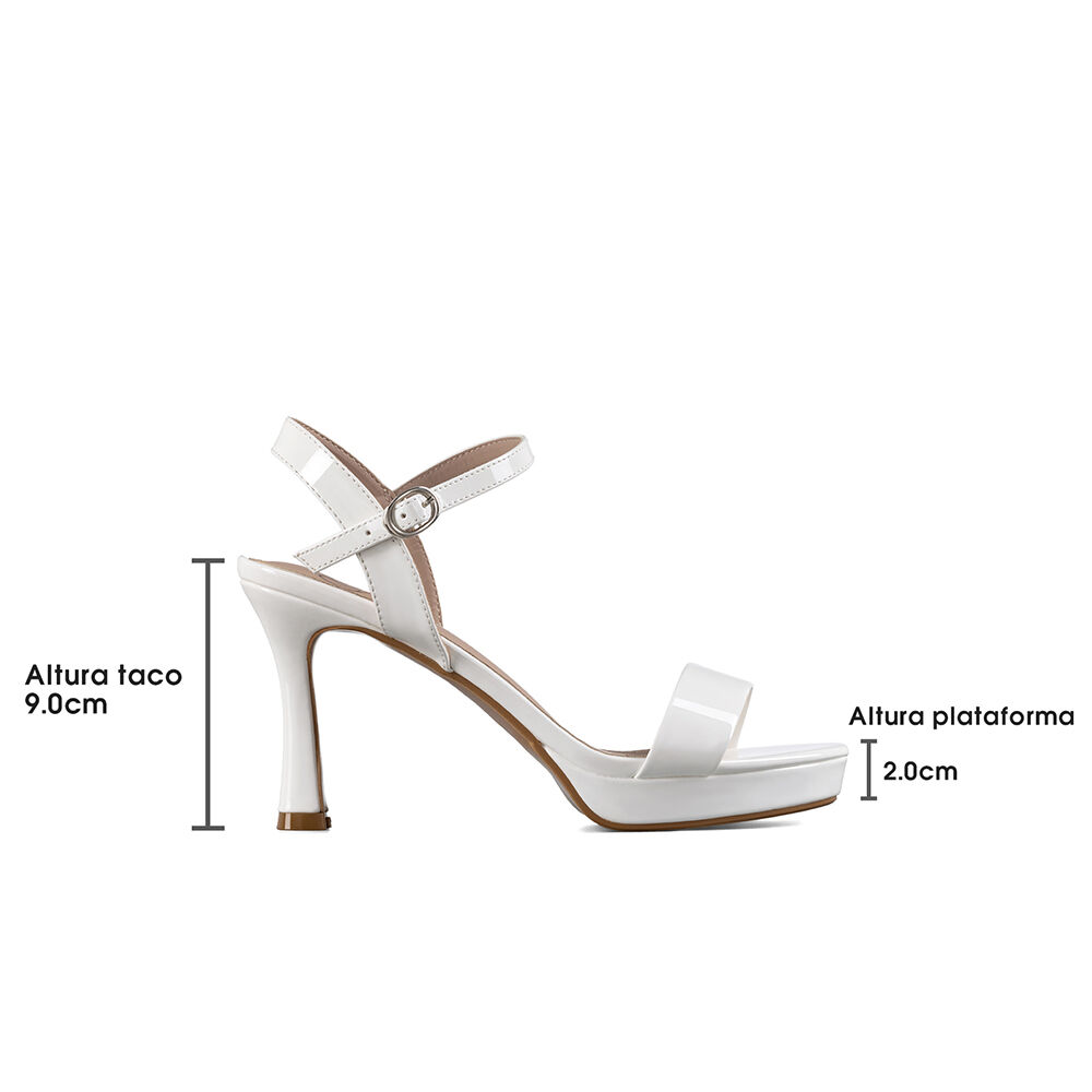 Sandalia Casual Taco Alto Simil Charol Mujer Weide You537 image number 7.0