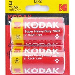 Pila Zinc Carbon Tamaño D Kodak Super Heavy Set 2 Unidades