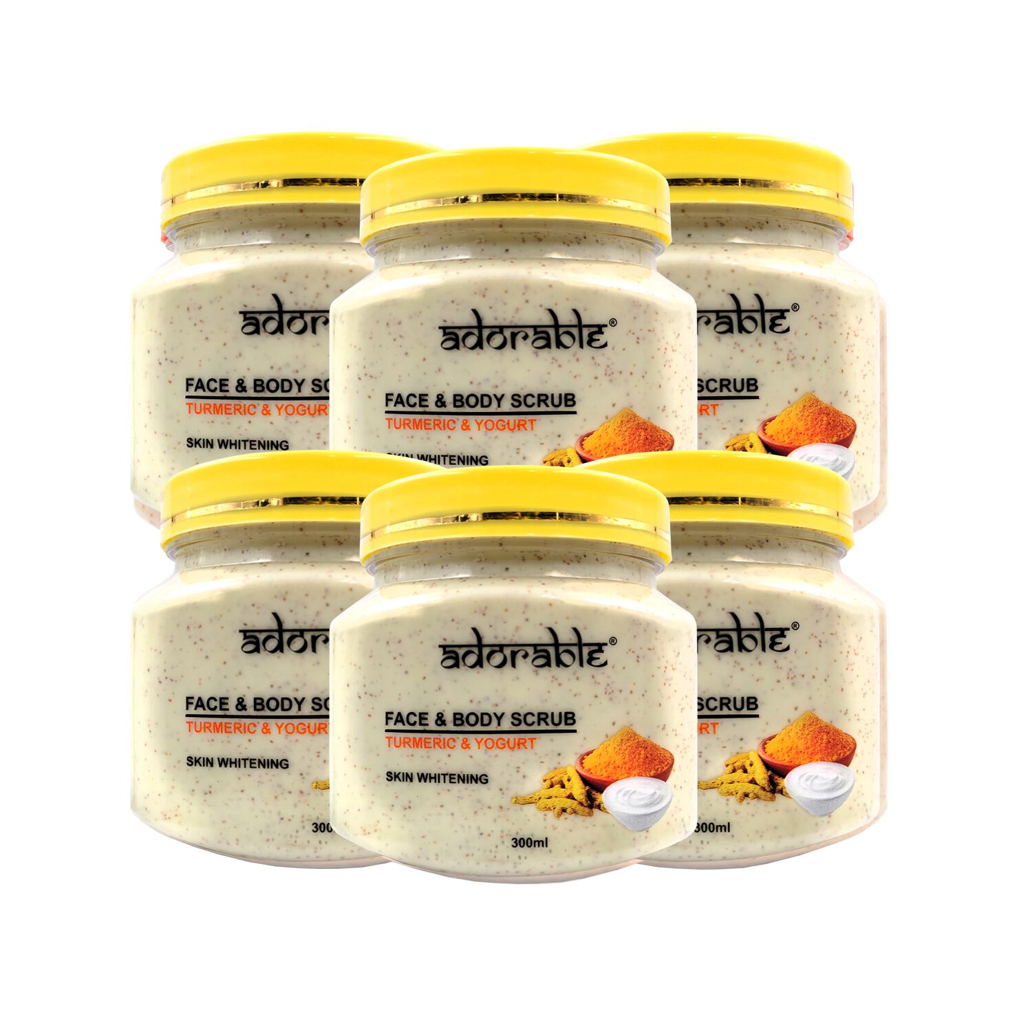 Pack 6 Uds Exfoliante Cuerpo Y Rostro C&uacute;rcuma-yogurt 300 Ml image number 0.0