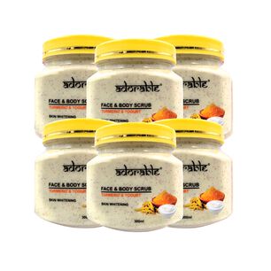 Pack 6 Uds Exfoliante Cuerpo Y Rostro C&uacute;rcuma-yogurt 300 Ml