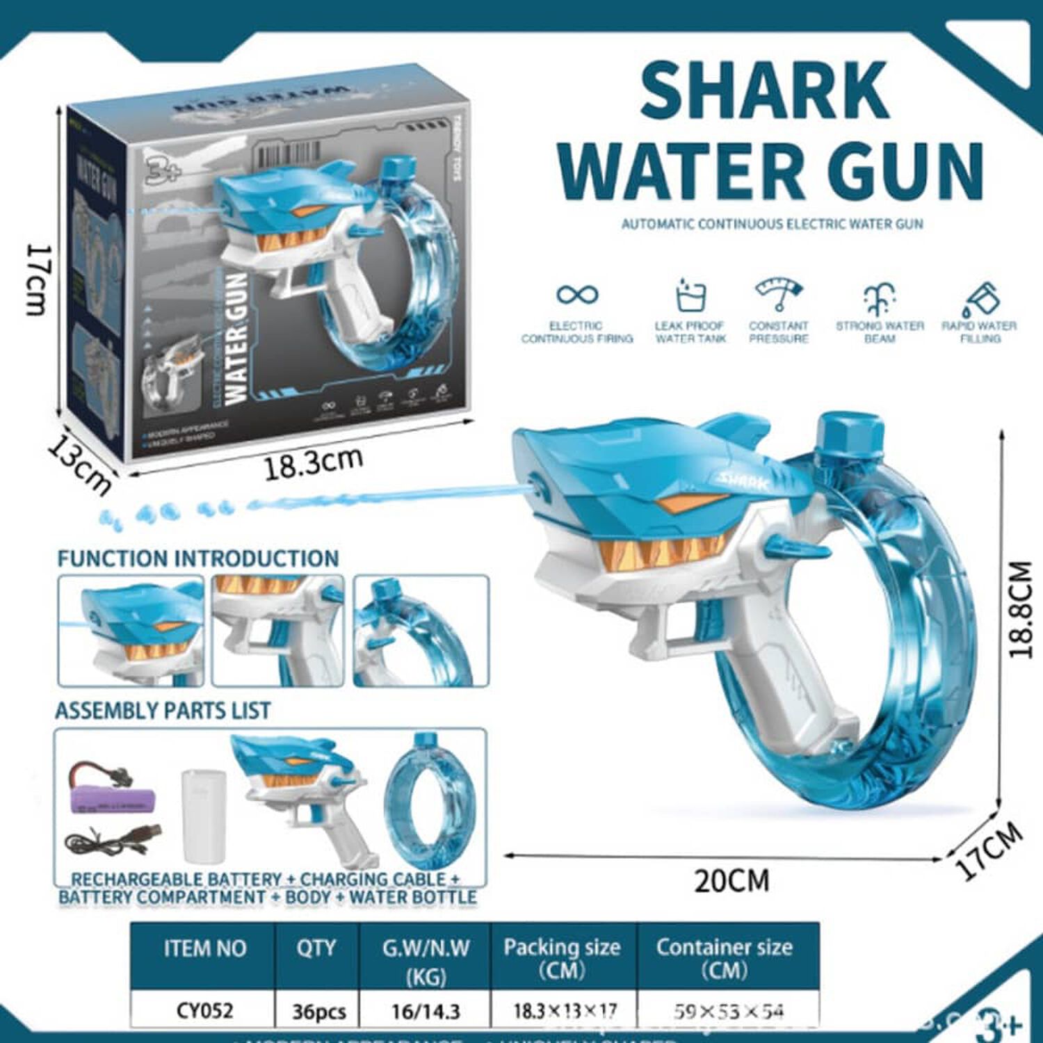 Pistola De Agua Tiburon Premium image number 2.0
