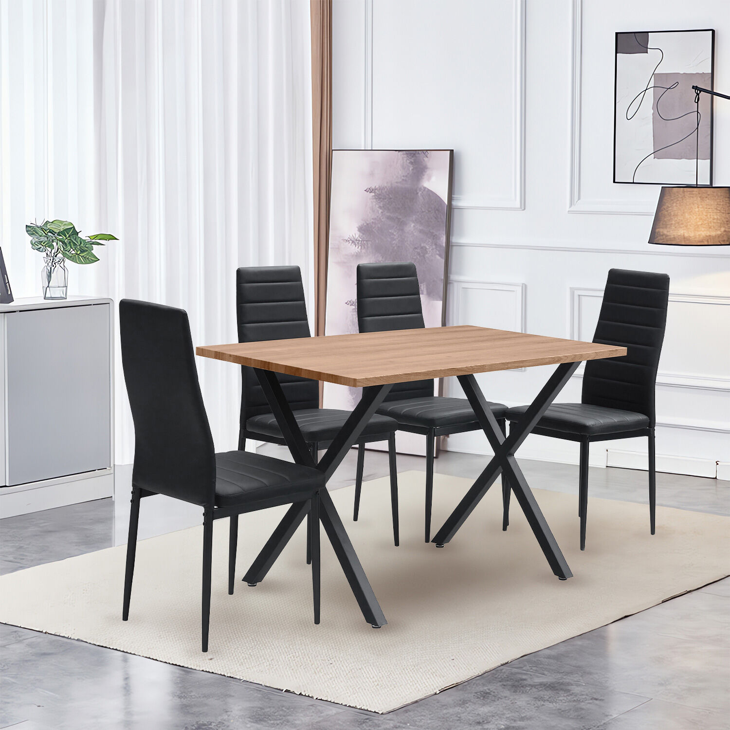 Pack 4 Silla De Comedor Boston Negro image number 5.0