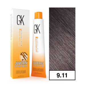 Gkhair - Tintura Cream Color Permanente Vegana 100ml + Oxidante - 9.11 Rubio Cenizo Intenso Muy Claro