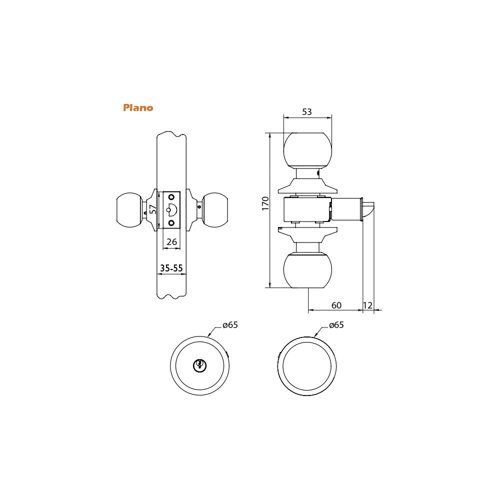 Cerradura Cil&iacute;ndrica Oister 101 Dormitorio image number 8.0