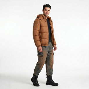 Chaqueta Parca Acolchada Impermeable Hombre