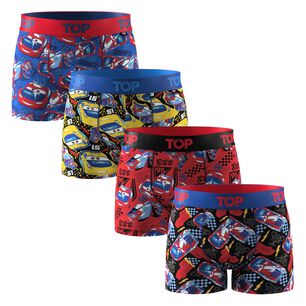 Pack 4 Boxer Medio Ni&ntilde;o Top Algod&oacute;n Cars C5