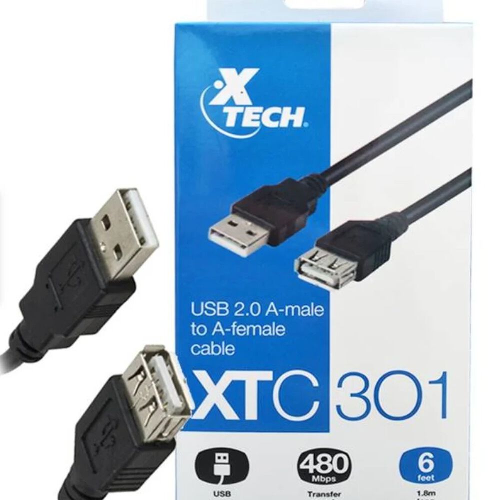 Cable Extensión Usb Macho A Hembra 1.8 Metros 2.0 Xtech image number 2.0