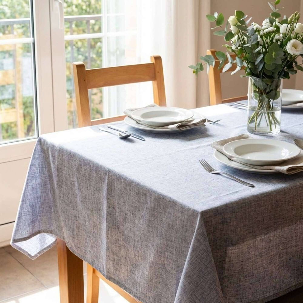 Mantel De Algod&oacute;n Edgar Azul 157x227 Cm image number 3.0