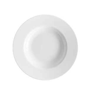 Set De 6 Platos Melamina Hondo Borde Grueso Blanca 21cm L&iacute;nea Cl&aacute;sica