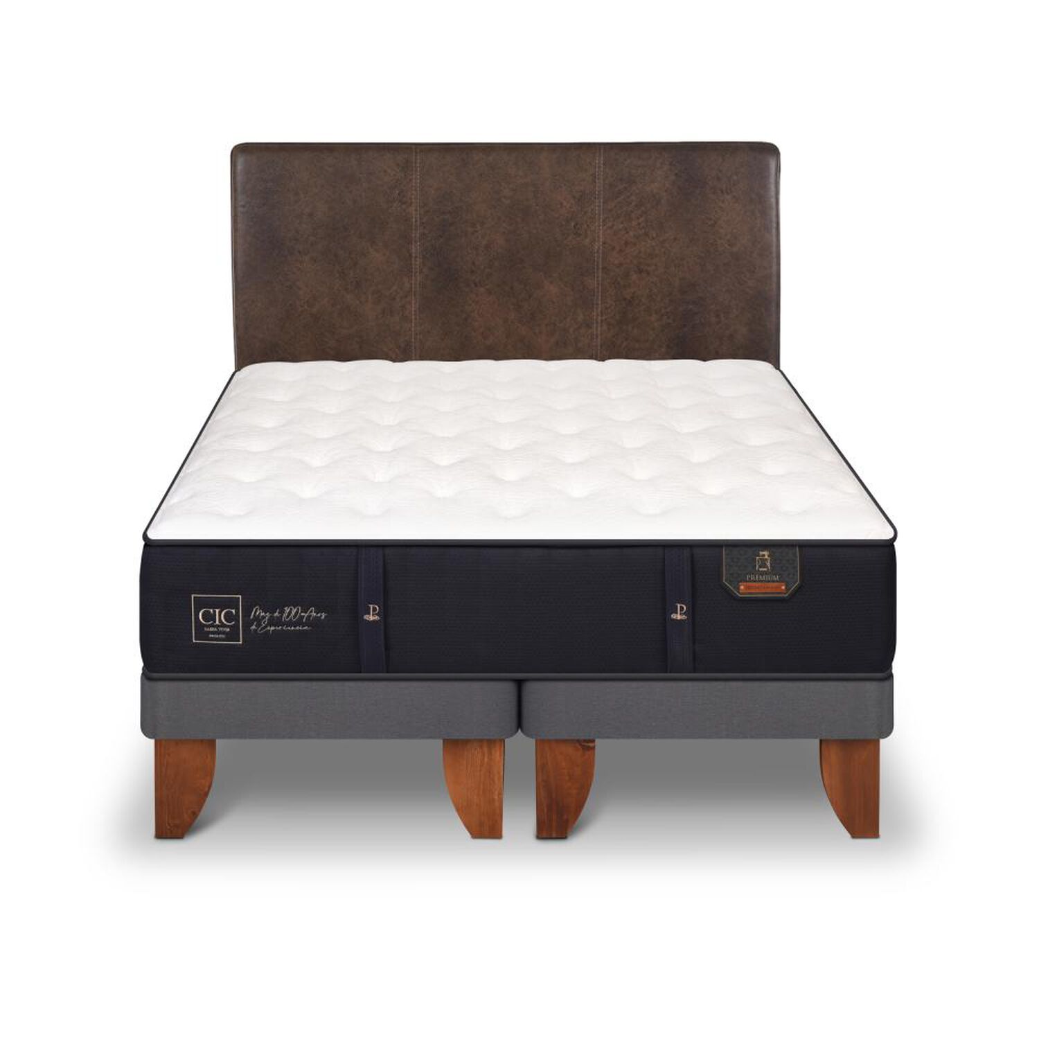 Cama Europea Cic Premium / 2 Plazas / Base Dividida + Respaldo image number 0.0