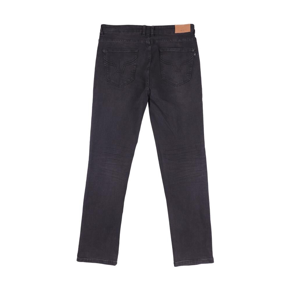 Jeans Tiro Medio Regular Slim Hombre Az Black image number 1.0