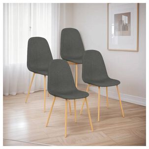 Pack 4 Sillas De Comedor Paris Lino (pata Simil Madera)