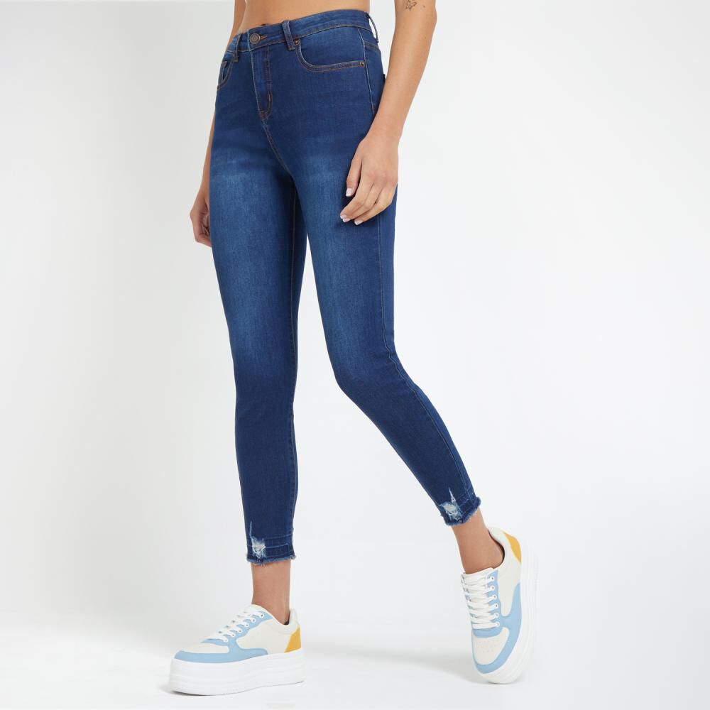 Jeans Rotura En Basta Tiro Alto Super Skinny Mujer Freedom image number 2.0