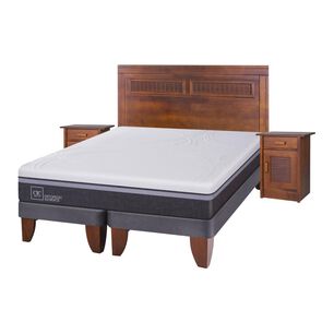 Cama Europea Cic Ortopedic Advance / 2 Plazas / Base Dividida + Set De Maderas