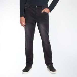 Jeans Tiro Medio Slim Hombre Az Black