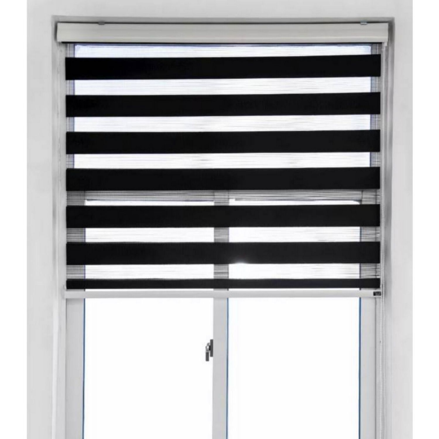 Cortina Roller D&uacute;o Zebra Negra 140x220 Cm image number 1.0