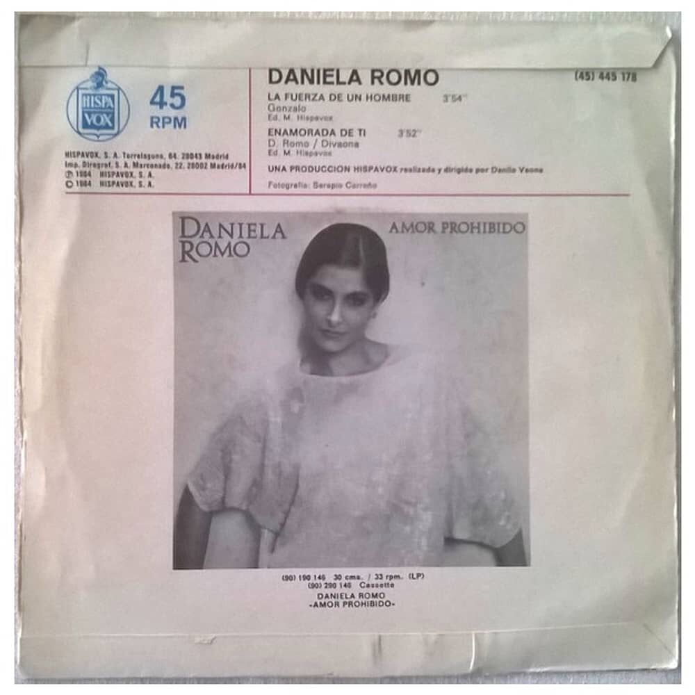 Daniela Romo - La Fuerza De Un Hombre | 7" Single Vinilo Usado image number 1.0