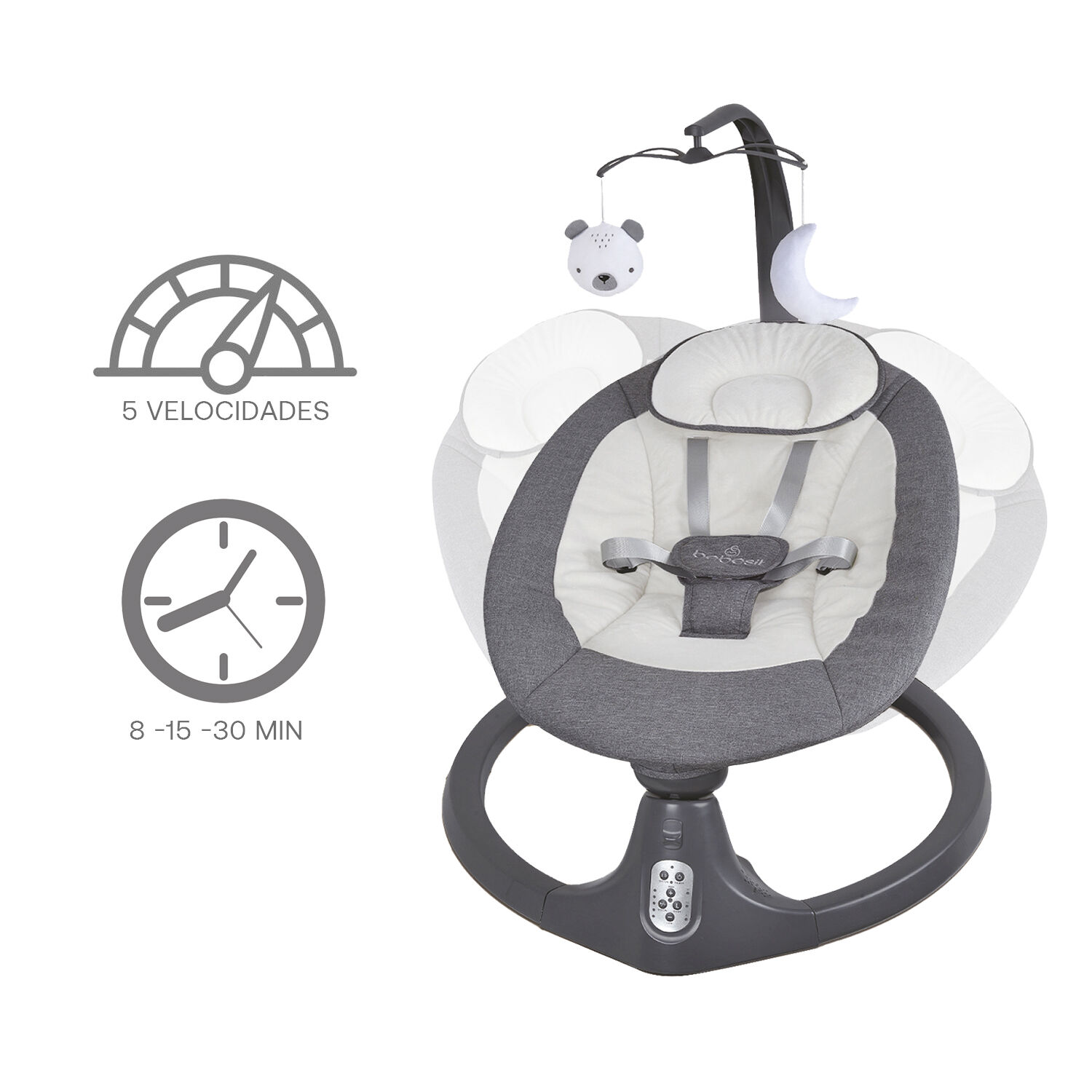 Silla Nido Baby Swing Gris image number 8.0