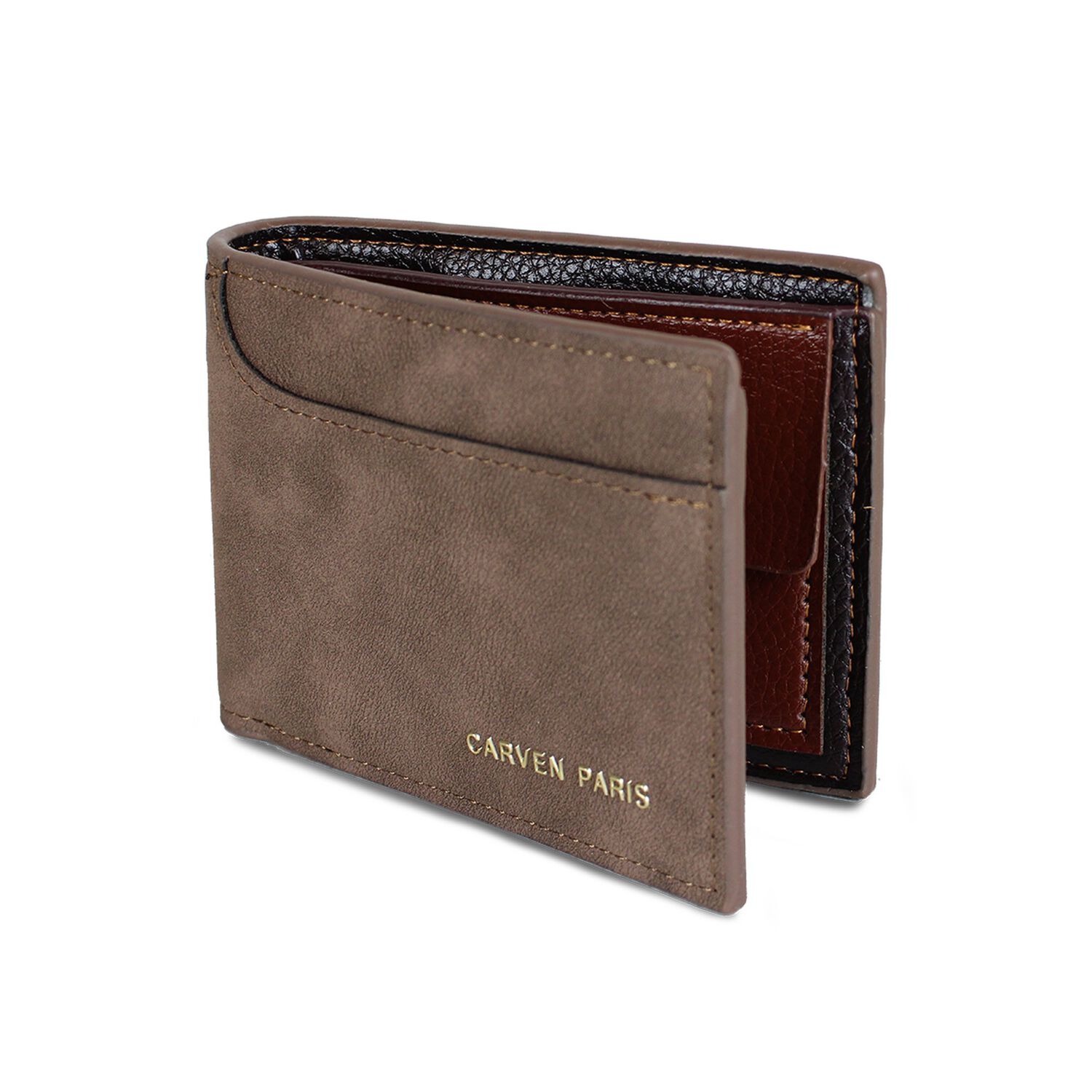 Billetera De Hombre Le&oacute;n Caf&eacute; Oscuro Carven Paris image number 1.0
