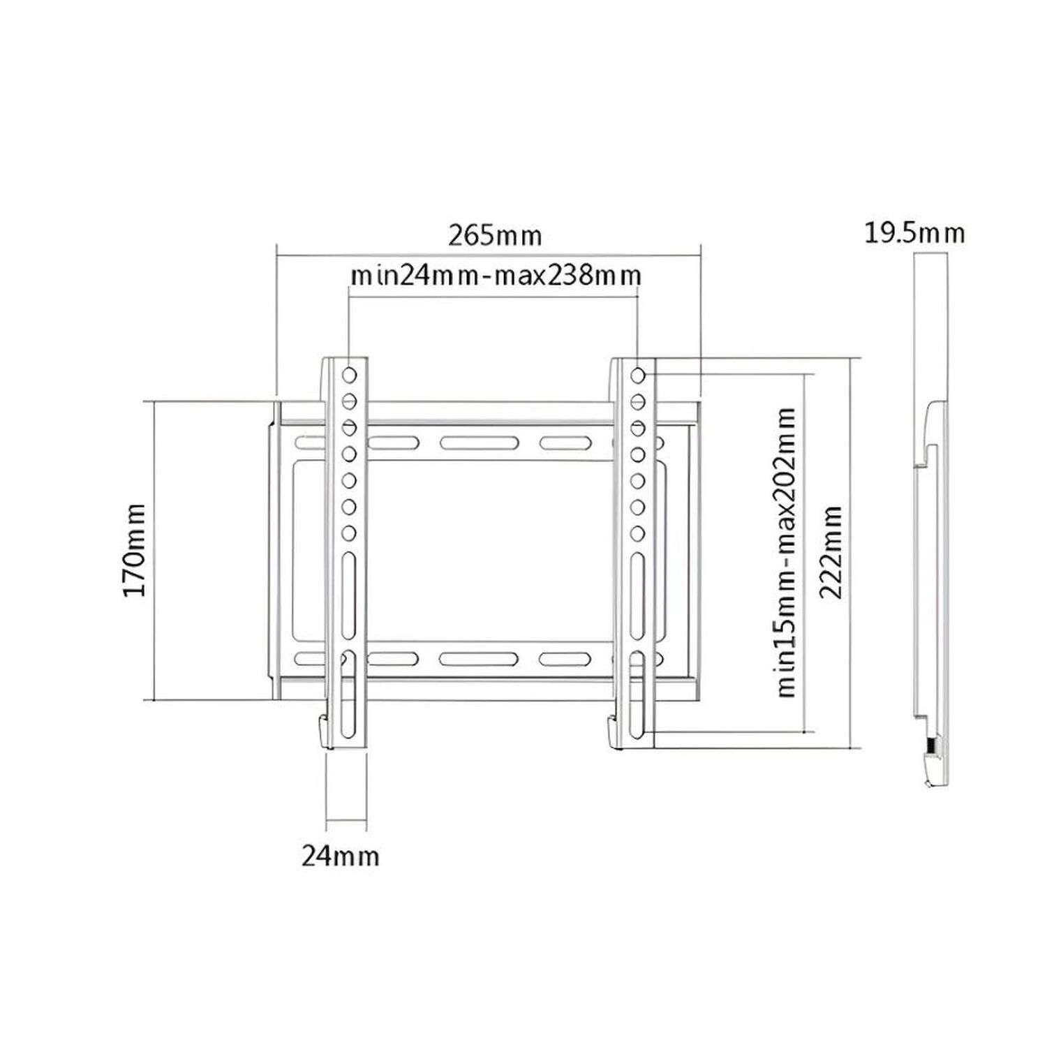Soporte De Pared Para Tv Led Lcd 14 A 42 Pulgadas Fijo Negro image number 2.0