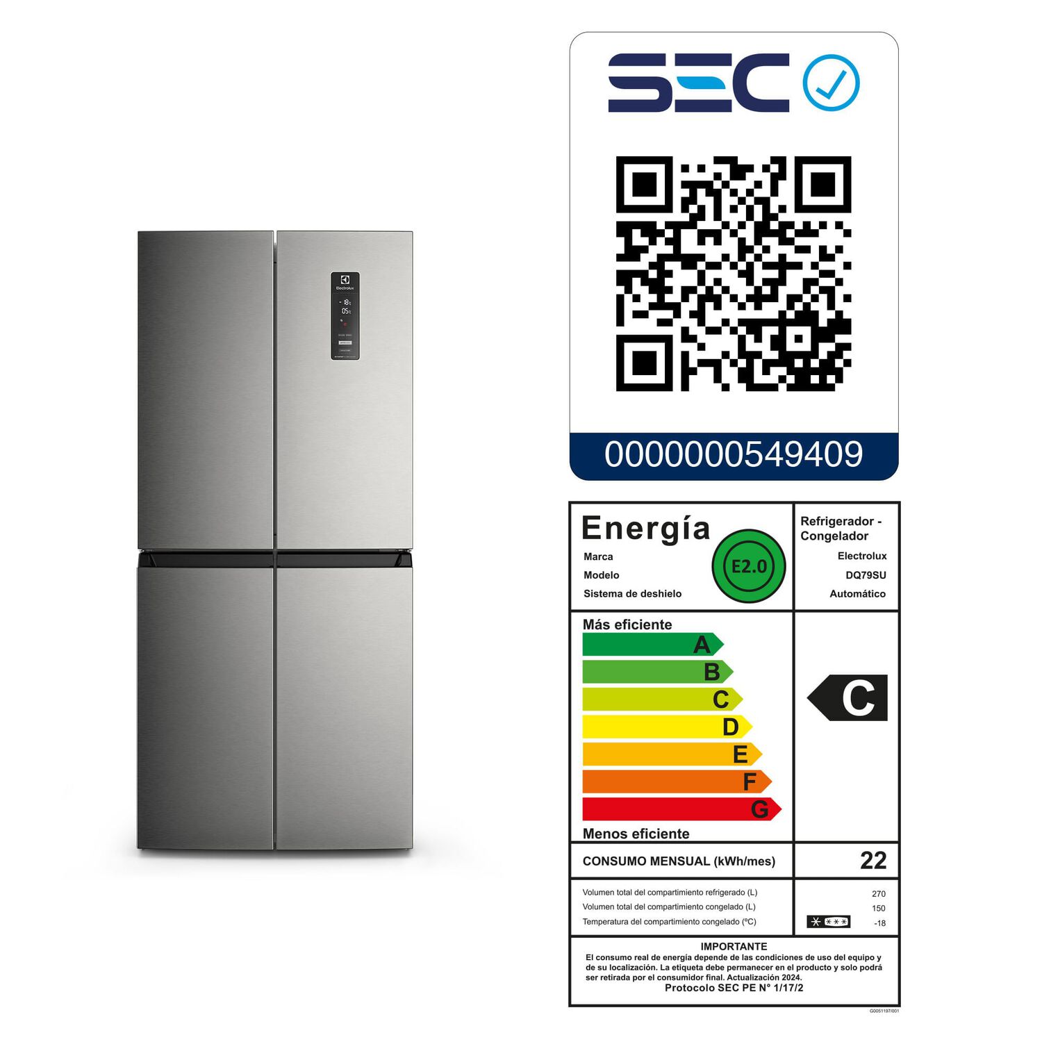 Refrigerador 420l No Frost Multidoor Inverter Dq79su Inox image number 9.0