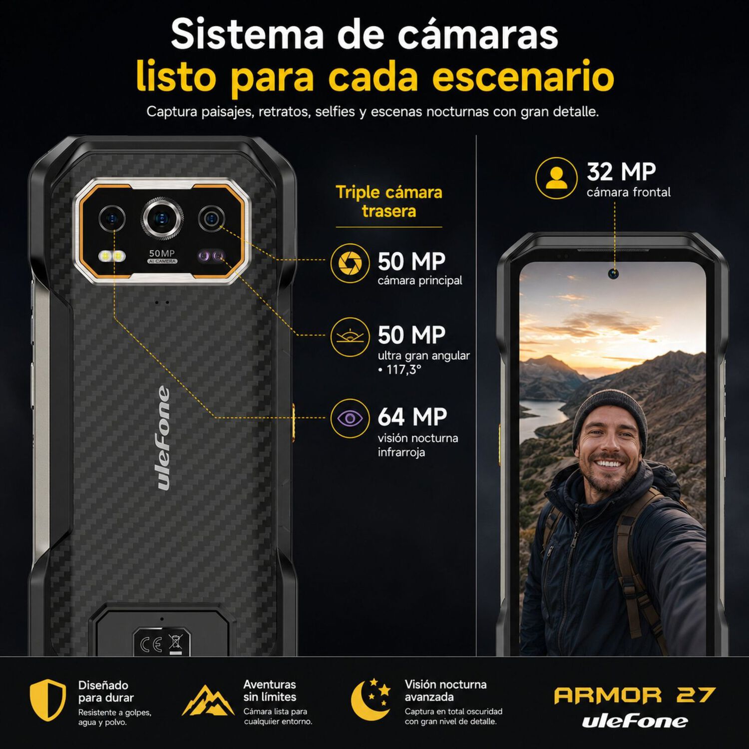 Ulefone Armor 27 Celular Rugged 24gb 256gb 10600mah image number 3.0